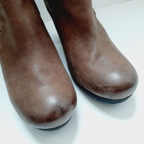 MARC High Heel Ankle Booties Genuine Leather Taupe Sz Eur 42 | US 11-11.5 - Picture 6 of 15